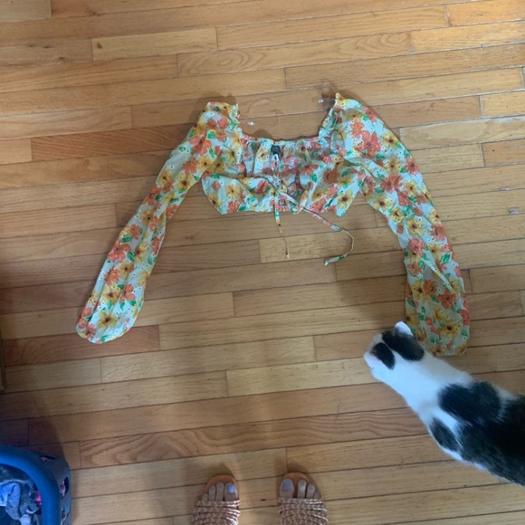 Cottage Core Wild Fable Floral crop top - Picture 3 of 5